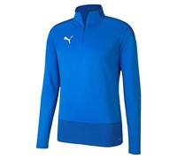 PUMA Men's teamGOAL 23 Training 1/4 Zip Top Pullover, Electric Blue Lemonade-Team Power Blue, Small