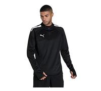 PUMA Teamliga Quarter-Zip Men's Football Top Shirt, Black/White, size Medium