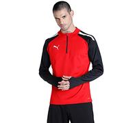 PUMA Mens Teamliga Quarter Zip Top Fleece Red XS
