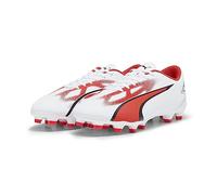 PUMA Men's Ultra Play FG/AG Soccer Shoe, White Black-FIRE Orchid, 7.5 UK