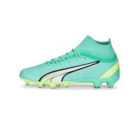 PUMA Men's Ultra PRO FG/AG Soccer Shoe, Electric Peppermint White-Fast Yellow, 9 UK