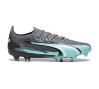 PUMA - Mens Ultra Ultimate Rush Fg/Ag Shoes, Color Strong Gray/White/Elektro Aqua, Size: 8 UK