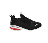 PUMA Mesh Axelion Running Shoe, 5 US Unisex Big Kid, Black Silver-high Risk Red, 4 UK