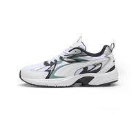 PUMA Unisex MILENIO TECH Sneaker, White-Green Moon-New Navy, 10.5 UK
