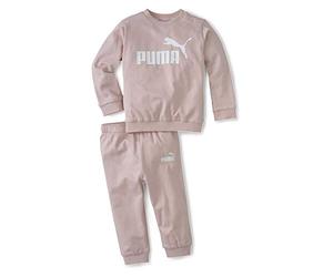 PUMA Minicats ESS Crew Jogger Tracksuit, Unisex Baby, Pink, 12-18 Months