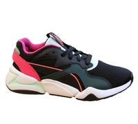 Puma Nova Mesh Black Leather Lace Up Womens Trainers 369655 01 - Size UK 3.5