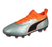 PUMA One 2 HG Men's Leather Football Boots-Silver-7.5