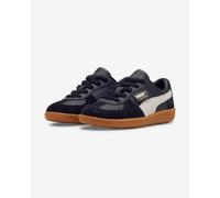 Puma Palermo Leather Shoes Pure Black White Kids - 33