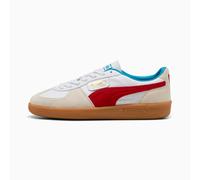 PUMA Palermo Leather Sneakers Unisex, White/For All Time Red, size 7.5