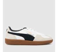 PUMA Palermo Leather Trainers in White & Black UK 3 (EU 35½)