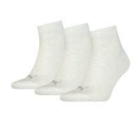 PUMA Plain Recycled Cotton Quarter Sock, Oatmeal, 2.5-5 (Pack of 3)
