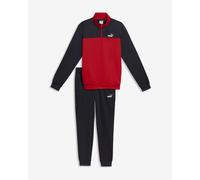 Puma Poly Colorblock Tracksuit Black Red - M