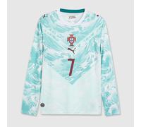 Puma Portugal 2026 Pre Printed LS Away Shirt Puma White Green Lagoon
