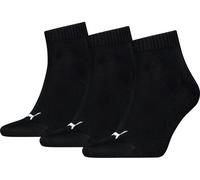 PUMA Plain Recycled Cotton Quarter Sock, Black, 9-11 (Pack of 3)