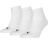 PUMA Plain Recycled Cotton Quarter Sock, White, 2.5-5 (Pack of 3)