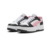 Puma Rebound Femme Low Sneakers for Women, White with Black and Pink, 8 UK