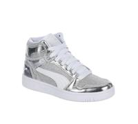 Puma Rebound Layup Mid Shoes Sneaker, White Silver Ss25, 3 UK