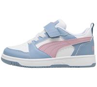 PUMA Rebound V6 LO AC+ PS Sneaker, White-Poised Pink-Cool Blue, 1.5 UK Child