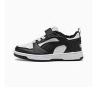 PUMA Unisex Kids Rebound V6 Lo Ac+ Ps Sneaker, Puma White Puma Black, 1.5 UK