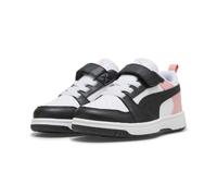 PUMA Rebound V6 Lo Kids' Sneakers, White/Black/Pink Fruit, size 2