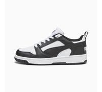 PUMA Rebound V6 Lo Youth Sneakers, White/Black, size 5