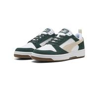 PUMA Rebound v6 Low SD Sneaker Unisex, Green Terrain-Alpine Snow-PUMA White, 11