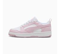 PUMA Rebound V6 Low Sneakers, White/Rose Mauve, size 7.5