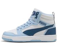 PUMA Rebound V6 MID JR Sneaker, White-Dark Indigo-Haute Tropic, 5 UK