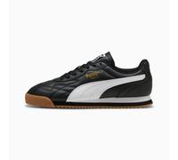 PUMA Roma Anniversario Sneakers, Black/White/Gold, size 9.5