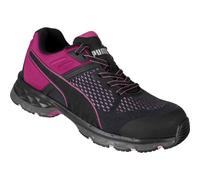 PUMA Safety Define WNS Low Work Shoes Safety Shoes S1P ESD HRO SRC Fibreglass Cap Penetration Protection Non-Slip Metal Free Vegan Women, black pink, 8 UK