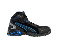 Puma Safety Mens Rio Leather Mid Cut Safety Boots Black/blue (7 Uk)