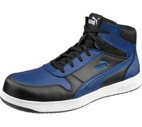 PUMA Safety Frontcourse Mid S3 ESD FO HRO SR Unisex Safety Shoes Non-Slip Metal-Free Fibreglass Cap, Blue black, 12 UK