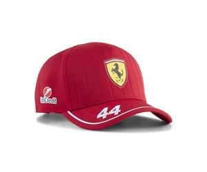 PUMA Scuderia Ferrari F1 2025 Lewis Hamilton Kids' Cap - Red | Hamilton driver number '44' and logo on peak, Officially licensed