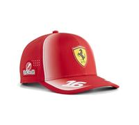 PUMA Scuderia Ferrari F1 2026 Charles Leclerc Kids' Cap - Red | Curved brim with adjustable rear fastener, Kids adjustable fit, All the latest team and partner logos, Officially licensed