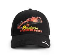 PUMA Scuderia Ferrari F1 Cap with Car Print - Black- One Size Fits Most | 5 panel graphic Hat, Graphic print on front, Scudetto shield on rear, Officially licensed