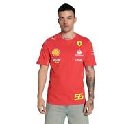 PUMA Scuderia Ferrari Men's 2024 Carlos Sainz Tshirt Burnt Red - Size: X-Large