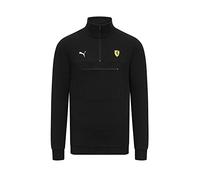 PUMA Scuderia Ferrari - Quarter Zip Pullover Jumper/Sweatshirt - Unisex - Black - Official Fanwear Merchandise (L)