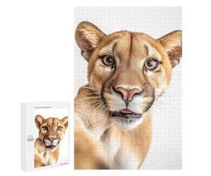 Puma Selfie Decorative Wooden Puzzle, 1000 PCS - Mindful Gift for Adults, for Relaxing Solo Or Group Play