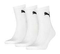 Puma Short Crew Socks (3 Pairs) 2.5-5 White 78% cotton, 18% polyester, 2%