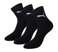Puma Short Crew Sports Socks (Pack of 3) - Black, 2.5-5 UK (35-38 )
