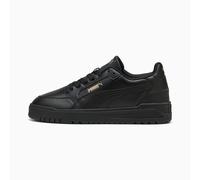 PUMA Shuffle Downtown Sneakers Unisex, Black/Gold, size 7.5
