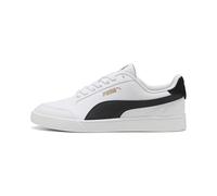 PUMA Unisex Puma Shuffle Sneakers, Puma White-Puma Black-Puma Team Gold, 4 UK