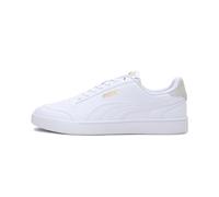 PUMA Unisex Puma Shuffle Sneakers, Puma White-Puma White-Puma Team Gold, 7.5 UK