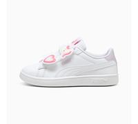 Puma Girls Smash 3.0 Badges V Trainers White/Rose 1