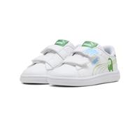 PUMA Smash 3.0 Dino Sneakers for Babies, White Green Fruit Vibrant Blue, 3 UK