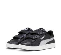 PUMA Smash 3.0 Glitz Glam V PS Sneaker, Black Silver White, 12.5 UK Child