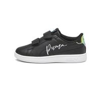 PUMA Smash 3.0 L Crystal Wings V PS Sneaker, Black White-Team Aqua, 12 UK Child