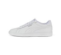 PUMA Smash 3.0 Leather Sneakers Youth, White/Cool Light Grey, size 4.5