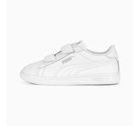 PUMA Smash 3.0 Leather V Sneakers Kids, White/Cool Light Grey, size 2
