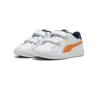 PUMA Smash 3.0 Playdate V PS Sneaker, White-Orange GLO, 2.5 UK Child